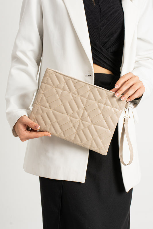 Grafina Geometrik Desenli Portföy Clutch El Çantası