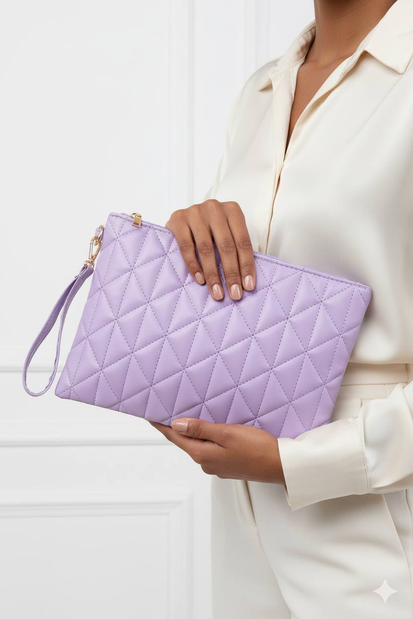 Notte Üçgen Desenli Portföy Clutch El Çantası