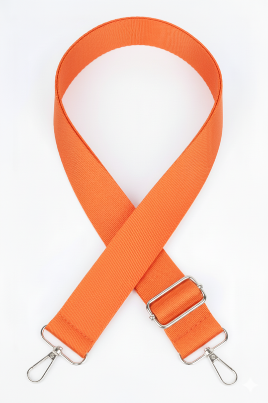 Polyester Kolon Ayarlanabilir Çanta Sapı - (125 CM) Gümüş Metal Aksesuar ( 4cm )