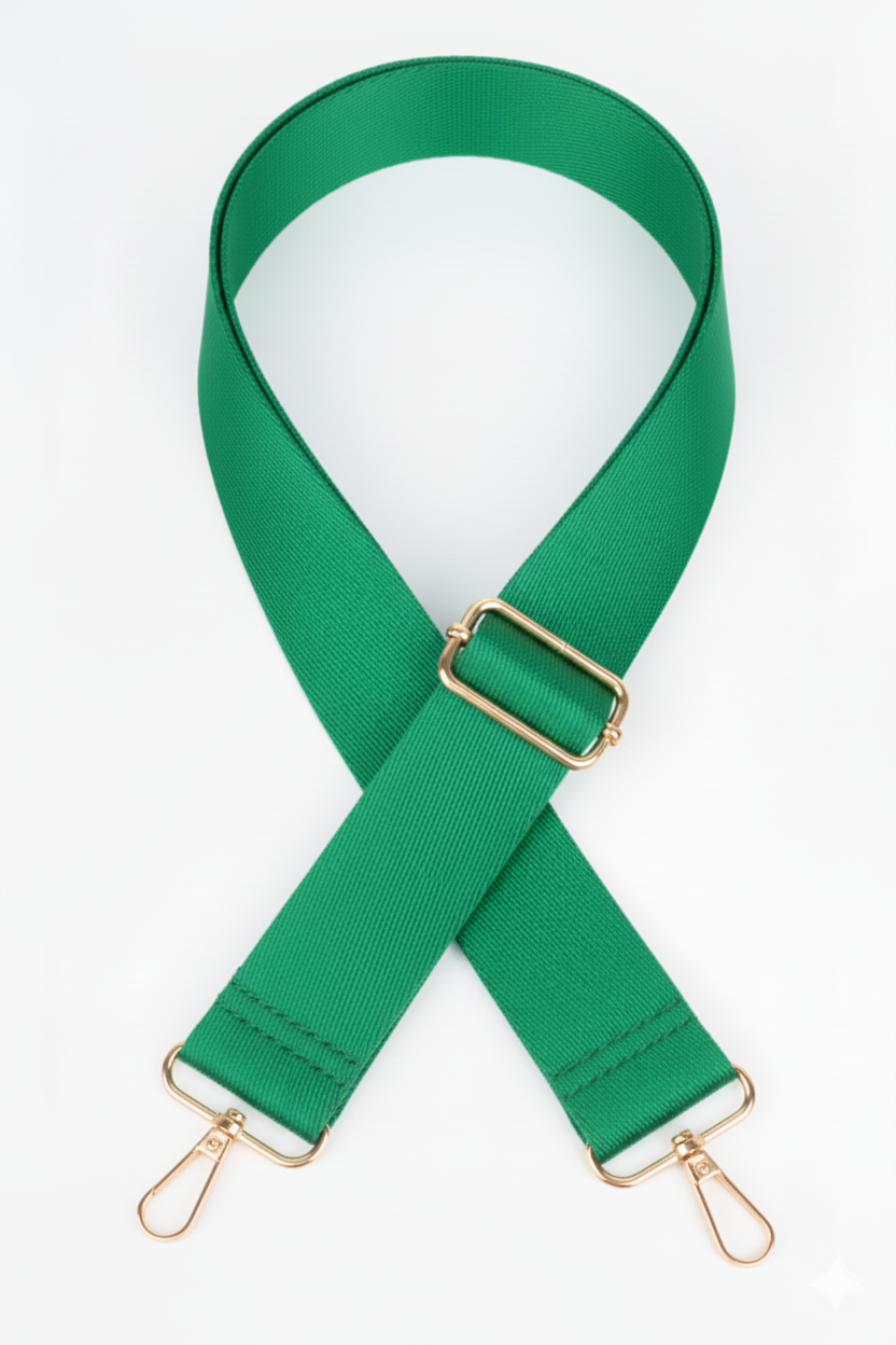 Polyester Kolon Ayarlanabilir Çanta Sapı - (125 CM) Gold Altın Metal Aksesuar ( 4cm )