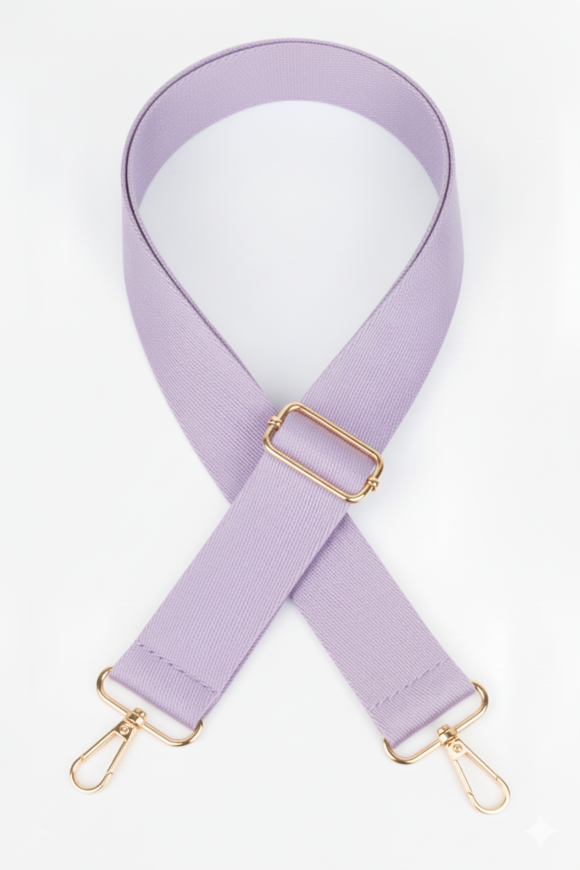 Polyester Kolon Ayarlanabilir Çanta Sapı - (125 CM) Gold Altın Metal Aksesuar ( 4cm )