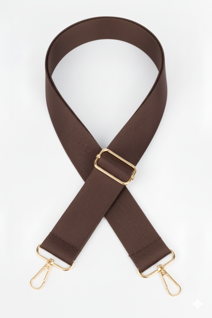 Polyester Kolon Ayarlanabilir Çanta Sapı - (125 CM) Gold Altın Metal Aksesuar ( 4cm )