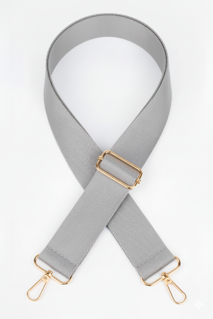 Polyester Kolon Ayarlanabilir Çanta Sapı - (125 CM) Gold Altın Metal Aksesuar ( 4cm )