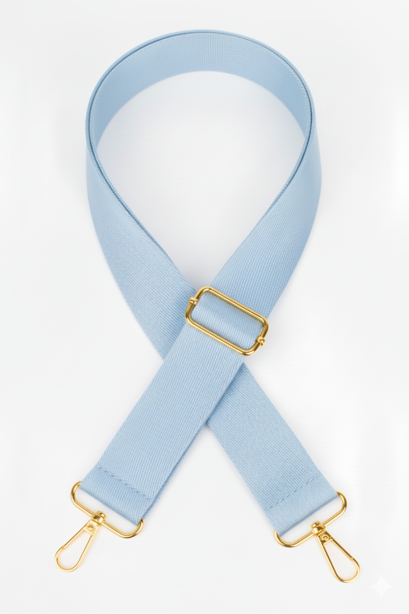 Polyester Kolon Ayarlanabilir Çanta Sapı - (125 CM) Gold Altın Metal Aksesuar ( 4cm )