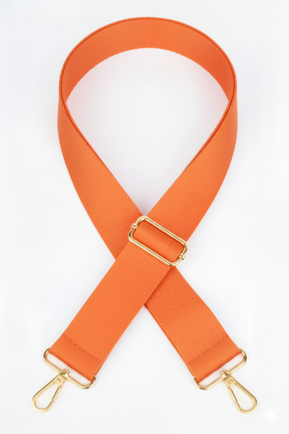 Polyester Kolon Ayarlanabilir Çanta Sapı - (125 CM) Gold Altın Metal Aksesuar ( 4cm )