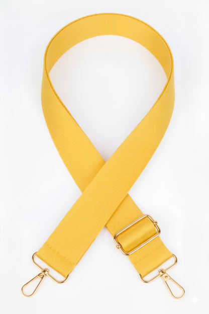 Polyester Kolon Ayarlanabilir Çanta Sapı - (125 CM) Gold Altın Metal Aksesuar ( 4cm )