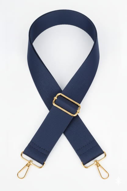 Polyester Kolon Ayarlanabilir Çanta Sapı - (125 CM) Gold Altın Metal Aksesuar ( 4cm )