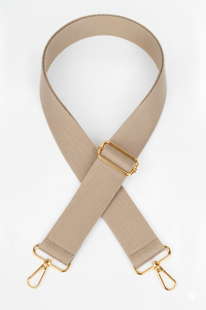 Polyester Kolon Ayarlanabilir Çanta Sapı - (125 CM) Gold Altın Metal Aksesuar ( 4cm )