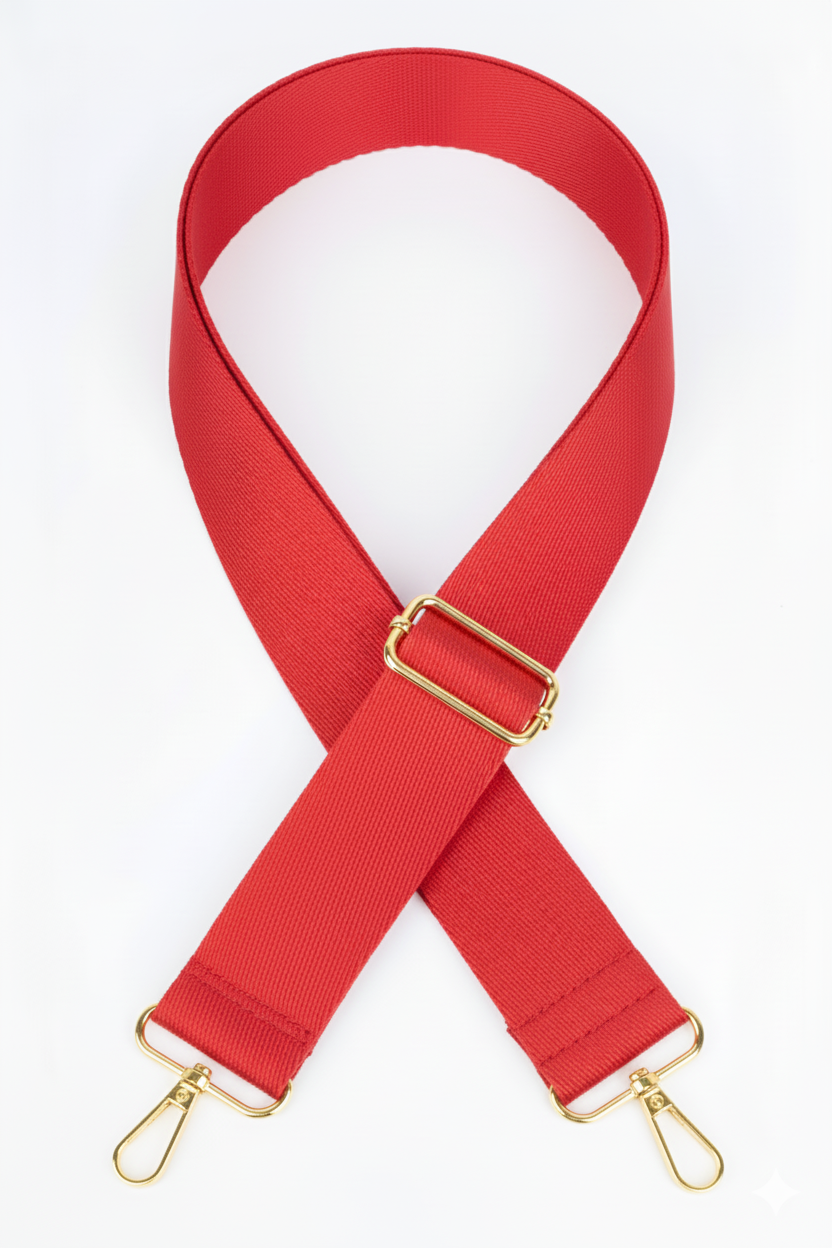 Polyester Kolon Ayarlanabilir Çanta Sapı - (125 CM) Gold Altın Metal Aksesuar ( 4cm )