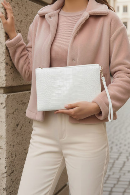 Kroko El Askılı Portföy Clutch Çanta