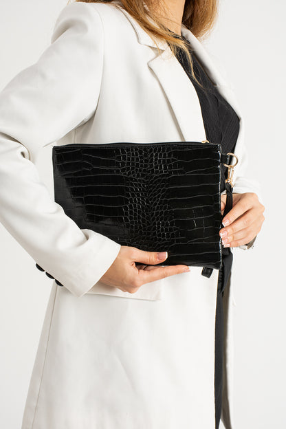 Kroko El Askılı Portföy Clutch Çanta