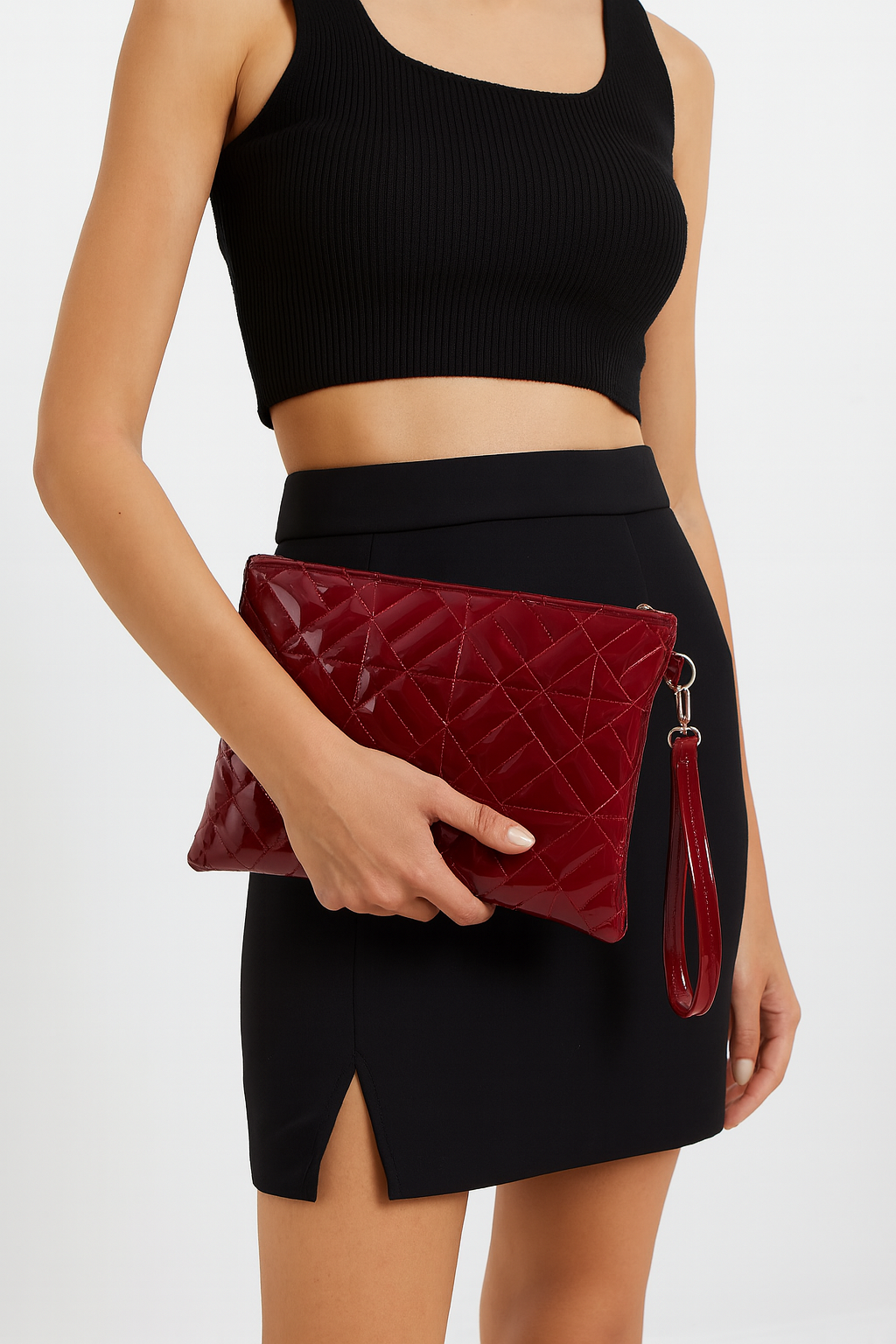 Grafina Geometrik Desenli Portföy Clutch El Çantası