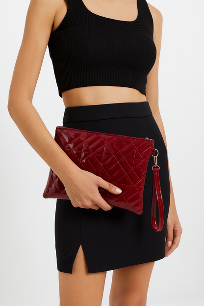 Grafina Geometrik Desenli Portföy Clutch El Çantası