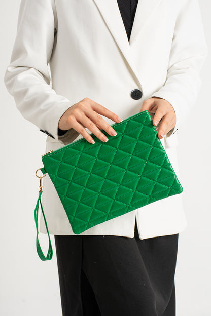 Notte Üçgen Desenli Portföy Clutch El Çantası