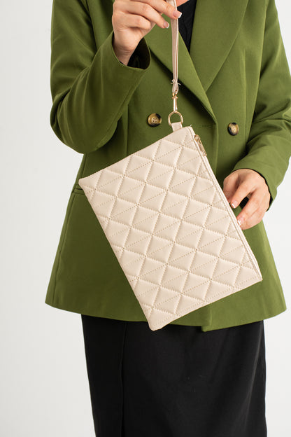 Notte Üçgen Desenli Portföy Clutch El Çantası