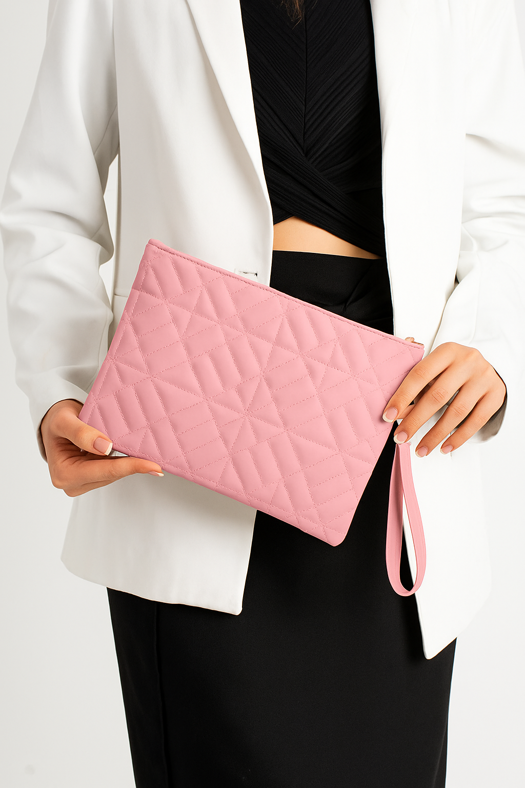 Grafina Geometrik Desenli Portföy Clutch El Çantası