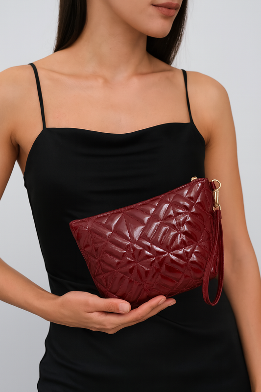 Fosca Geometrik Desenli Clutch El Çantası Organizatör Makeup Bag