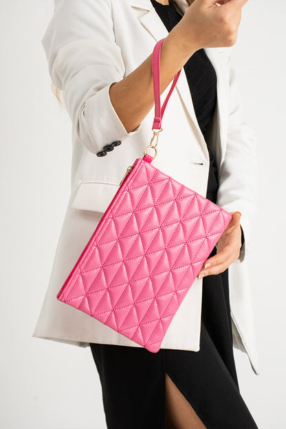 Notte Üçgen Desenli Portföy Clutch El Çantası