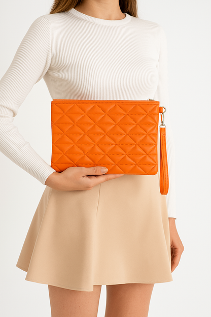 Notte Üçgen Desenli Portföy Clutch El Çantası