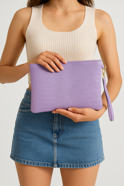 Kroko El Askılı Portföy Clutch Çanta