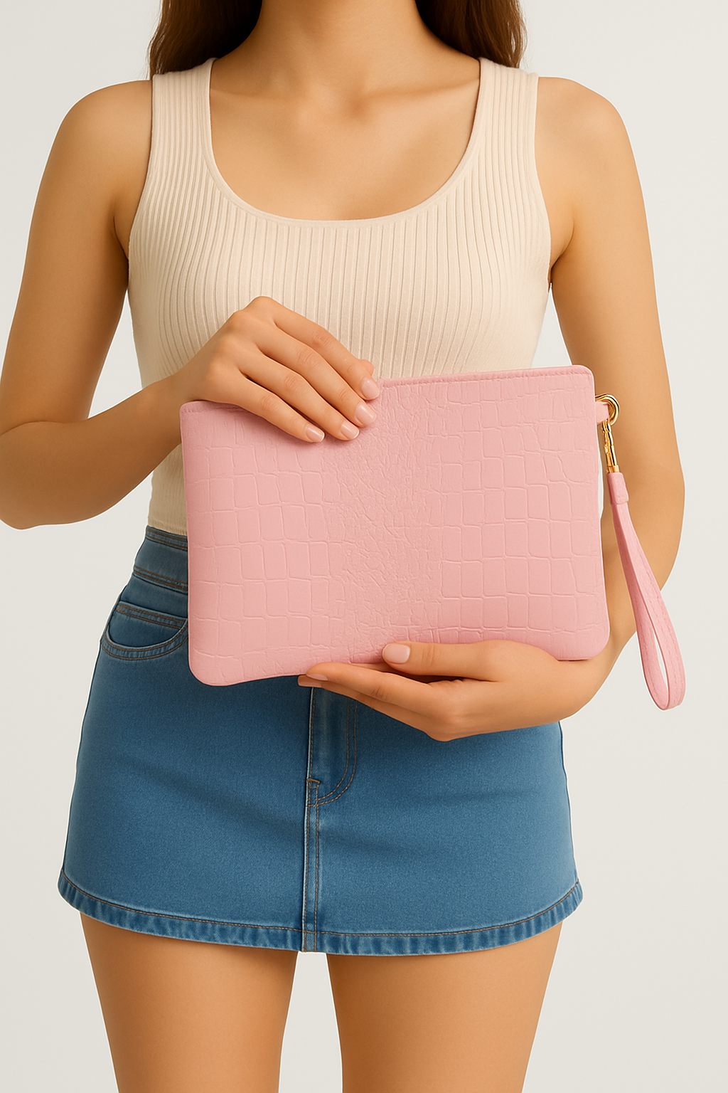 Kroko El Askılı Portföy Clutch Çanta