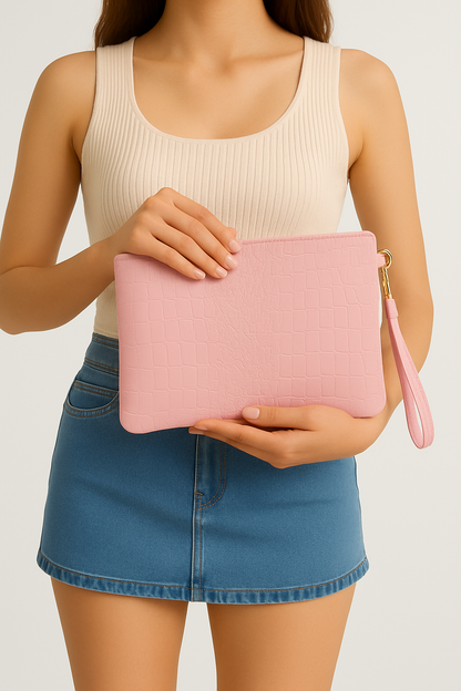 Kroko El Askılı Portföy Clutch Çanta