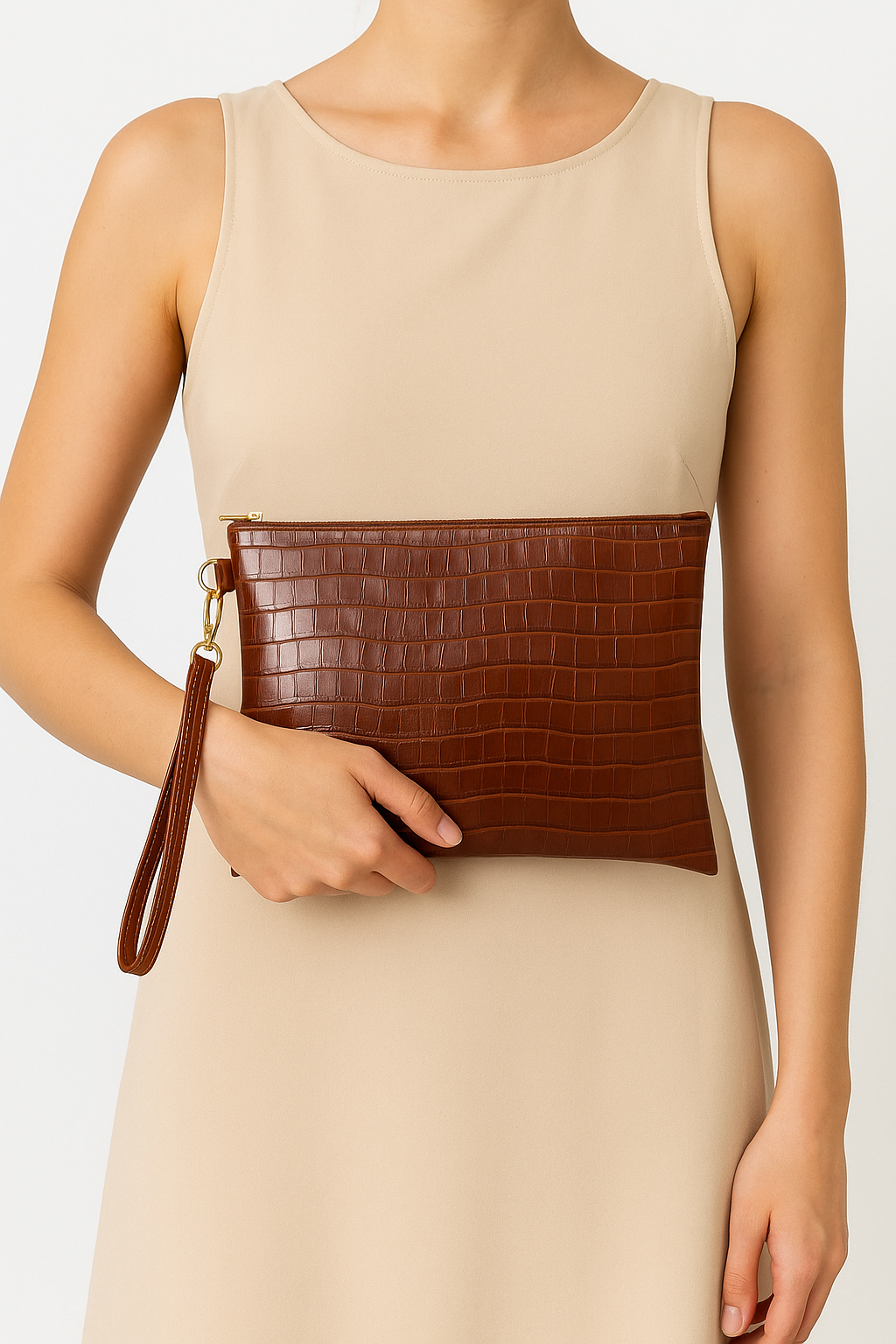 Kroko El Askılı Portföy Clutch Çanta