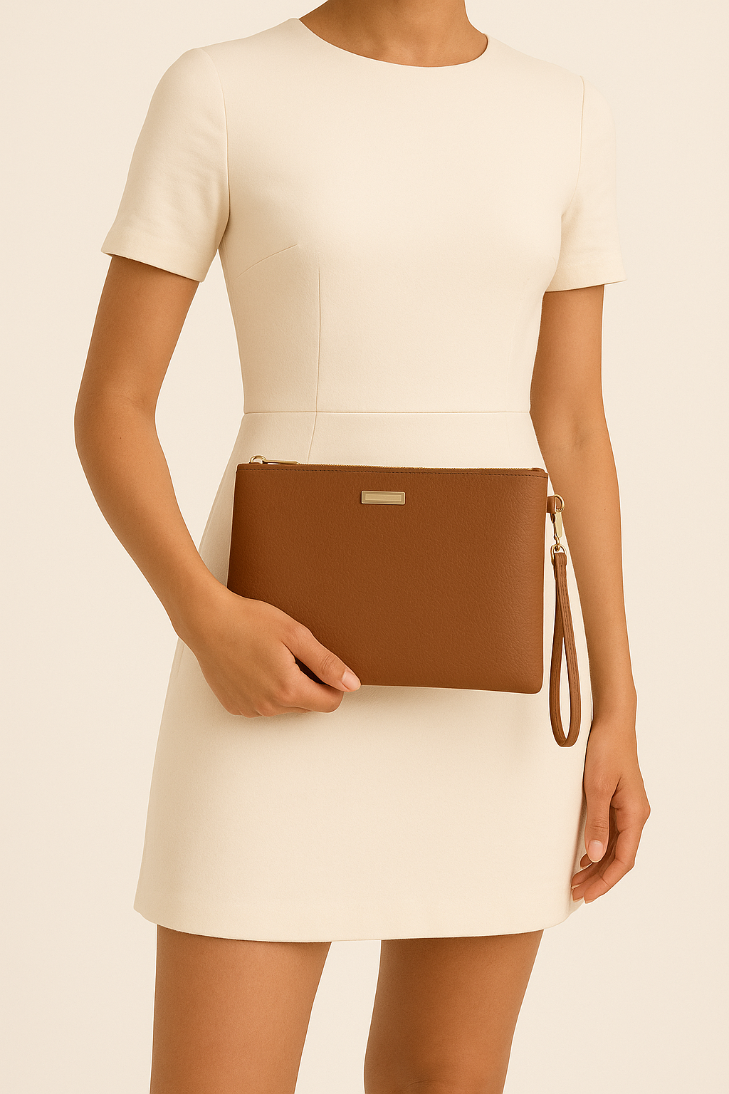 Metal Aksesuarlı El Askılı Portföy Clutch Çanta