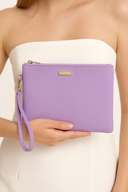 Metal Aksesuarlı El Askılı Portföy Clutch Çanta