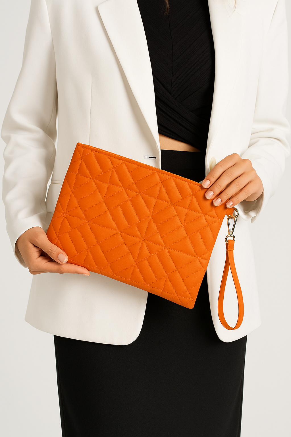 Grafina Geometrik Desenli Portföy Clutch El Çantası